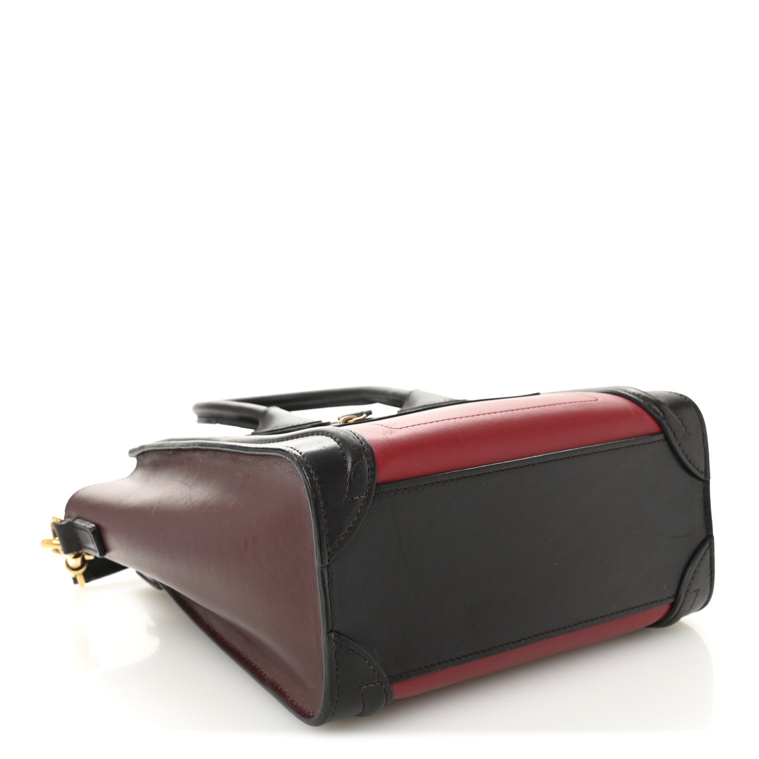 Celine Calfskin Bullhide Nano Tri-Color Luggage Bright Red 4 of 13