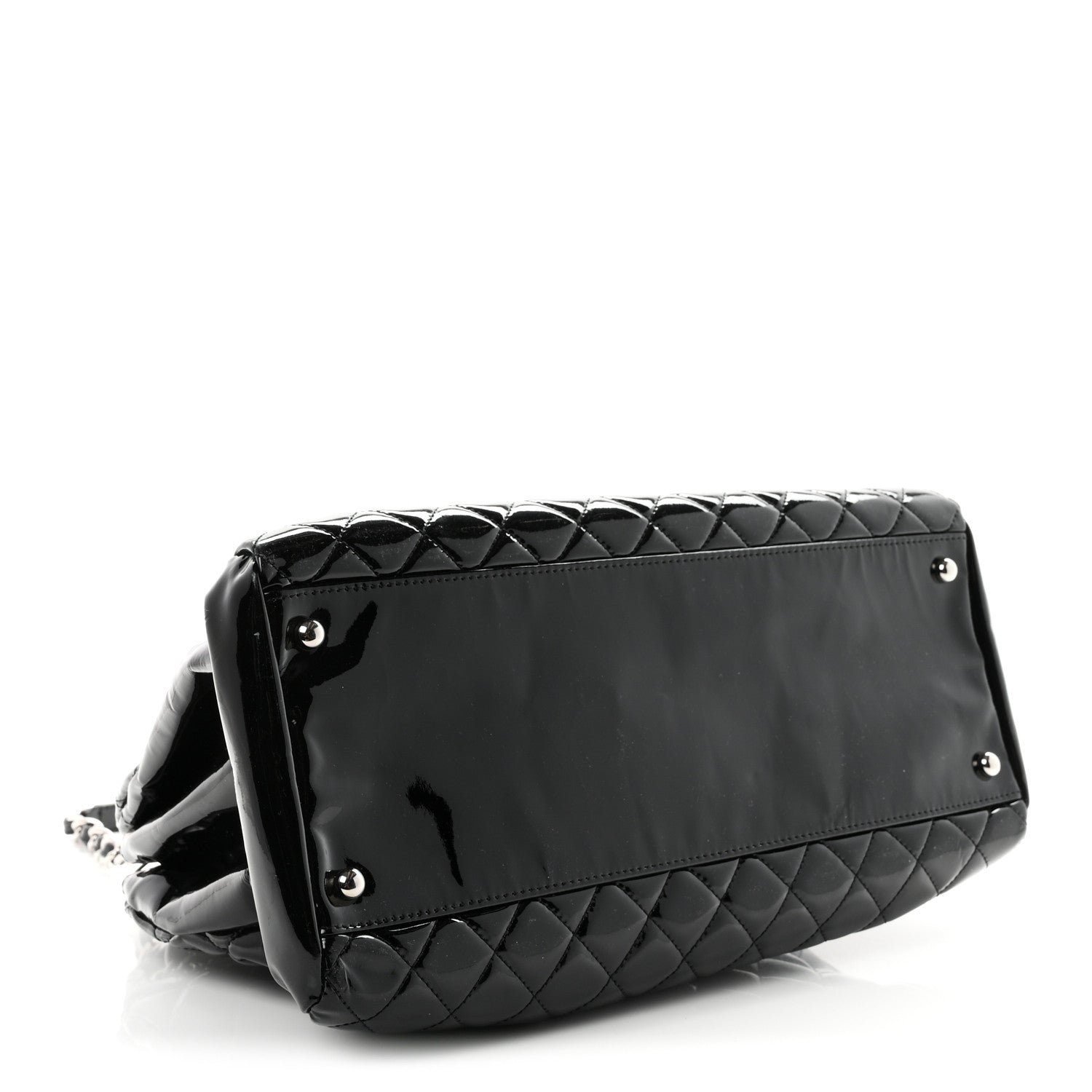 Chanel Patent Quilted Large Just Mademoiselle Bowling Bag Black 4 of 10