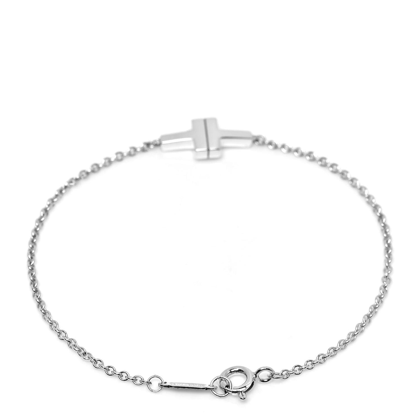 Sterling Silver T Two Single Chain Bracelet