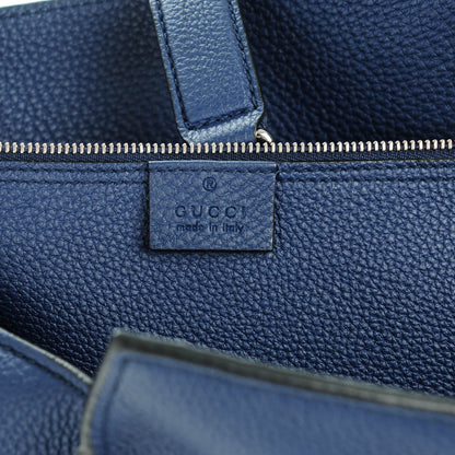 Gucci Soft Calfskin Medium Jackie Top Handle Bag Classic Blue Marine 6 of 7