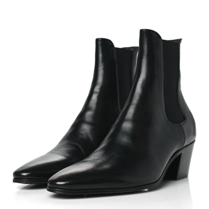 Saint Laurent Incrociato Muriel Vassili 60 Ankle Zip Boots 38 Black 3 of 8
