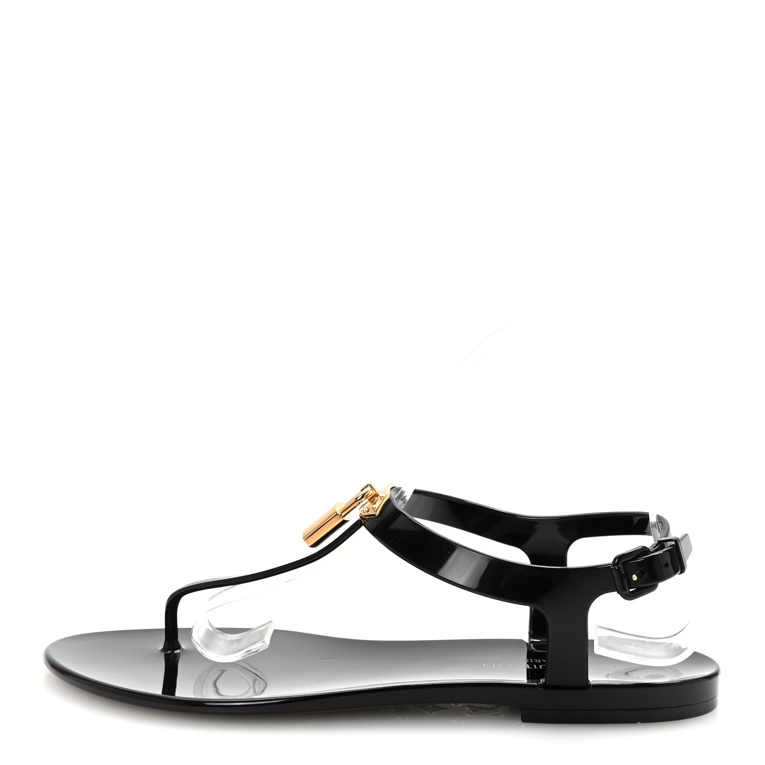 Louis Vuitton Rubber Bikini Thong Flat Sandals 39 Black 1 of 8