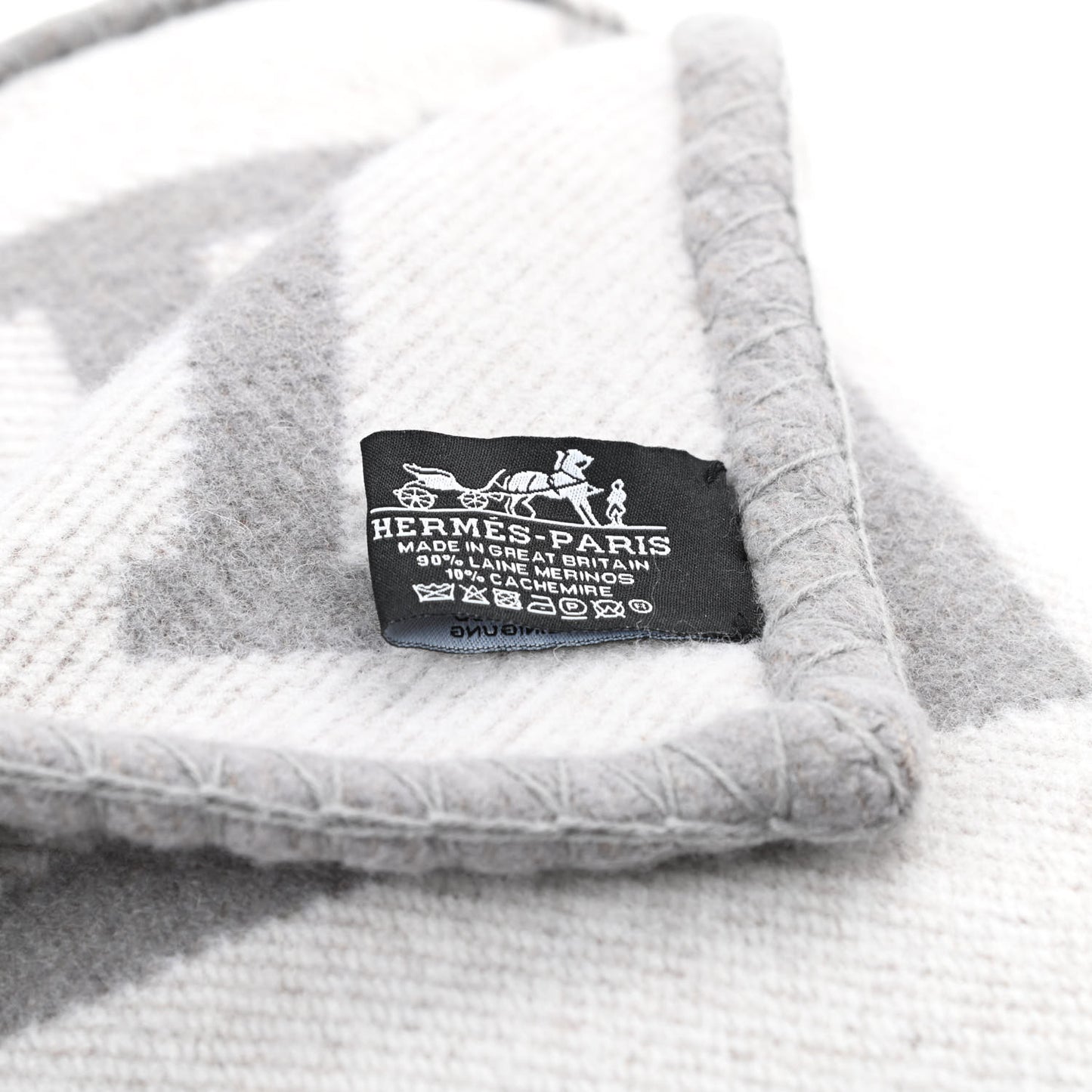 Wool Cashmere Avalon III Blanket Ecru Gris Clair