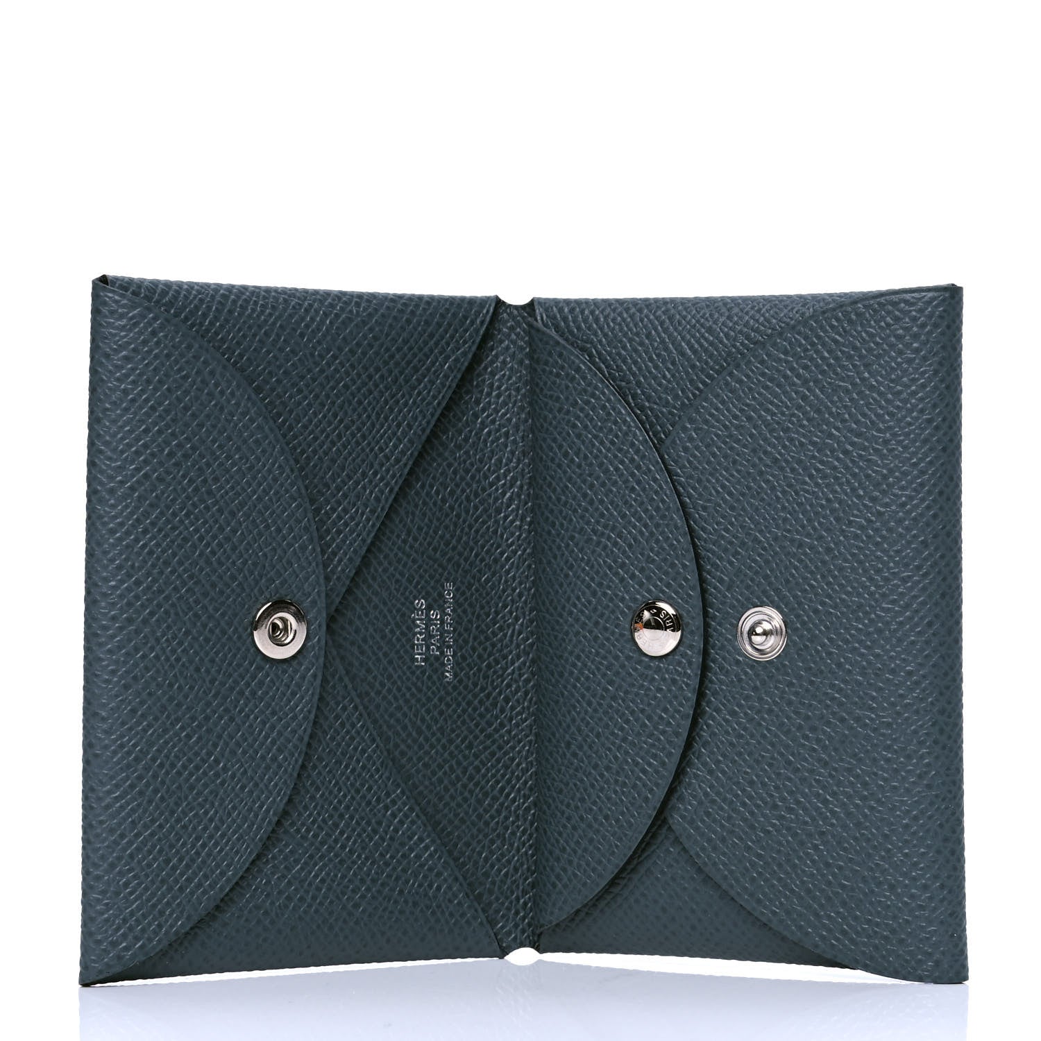 Hermes Epsom Calvi Duo Card Case Bleu Orage 4 of 5