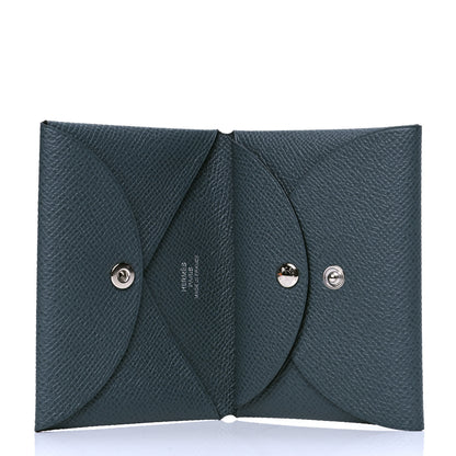 Hermes Epsom Calvi Duo Card Case Bleu Orage 4 of 5