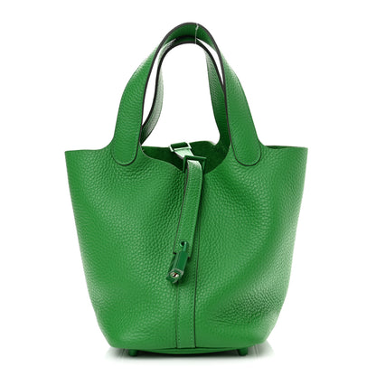 Hermes Taurillon Clemence Monochrome Picotin Lock 18 PM Bambou 1 of 10