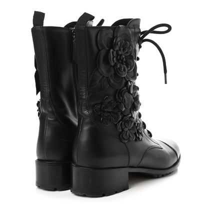 Valentino Garavani Calfskin Techno Couture Combat Boots 39 Black 3 of 10