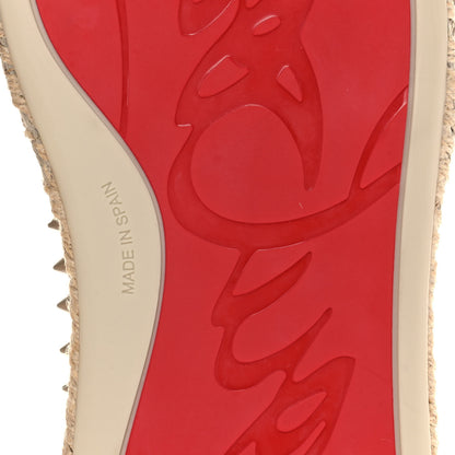 Christian Louboutin Canvas Espaboat Spikes Flat Espadrilles 39 Beige 7 of 10