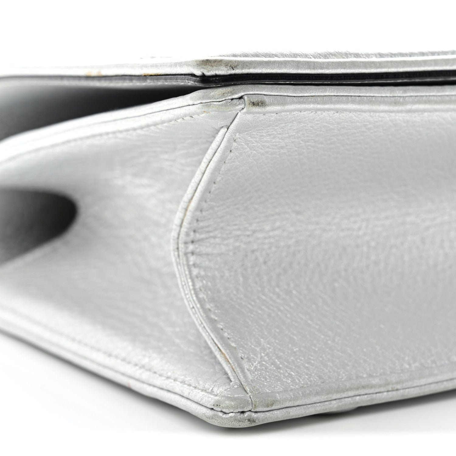Christian Dior Metallic Grained Calfskin Medium Diorama Flap Bag Silver 8 of 11