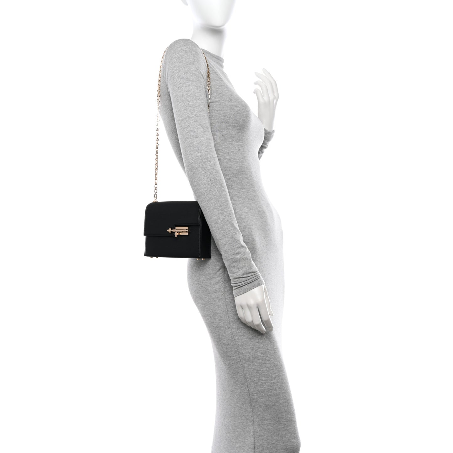 Chevre Mysore Mini Verrou Chaine Bag Black