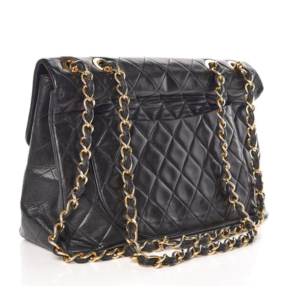 Chanel Lambskin Quilted XL Jumbo Single Flap Black 4 of 11