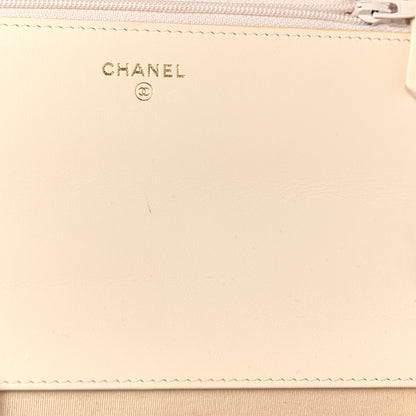 Chanel Goatskin Quilted Chanel 19 Wallet On Chain WOC Light Beige 12 of 17