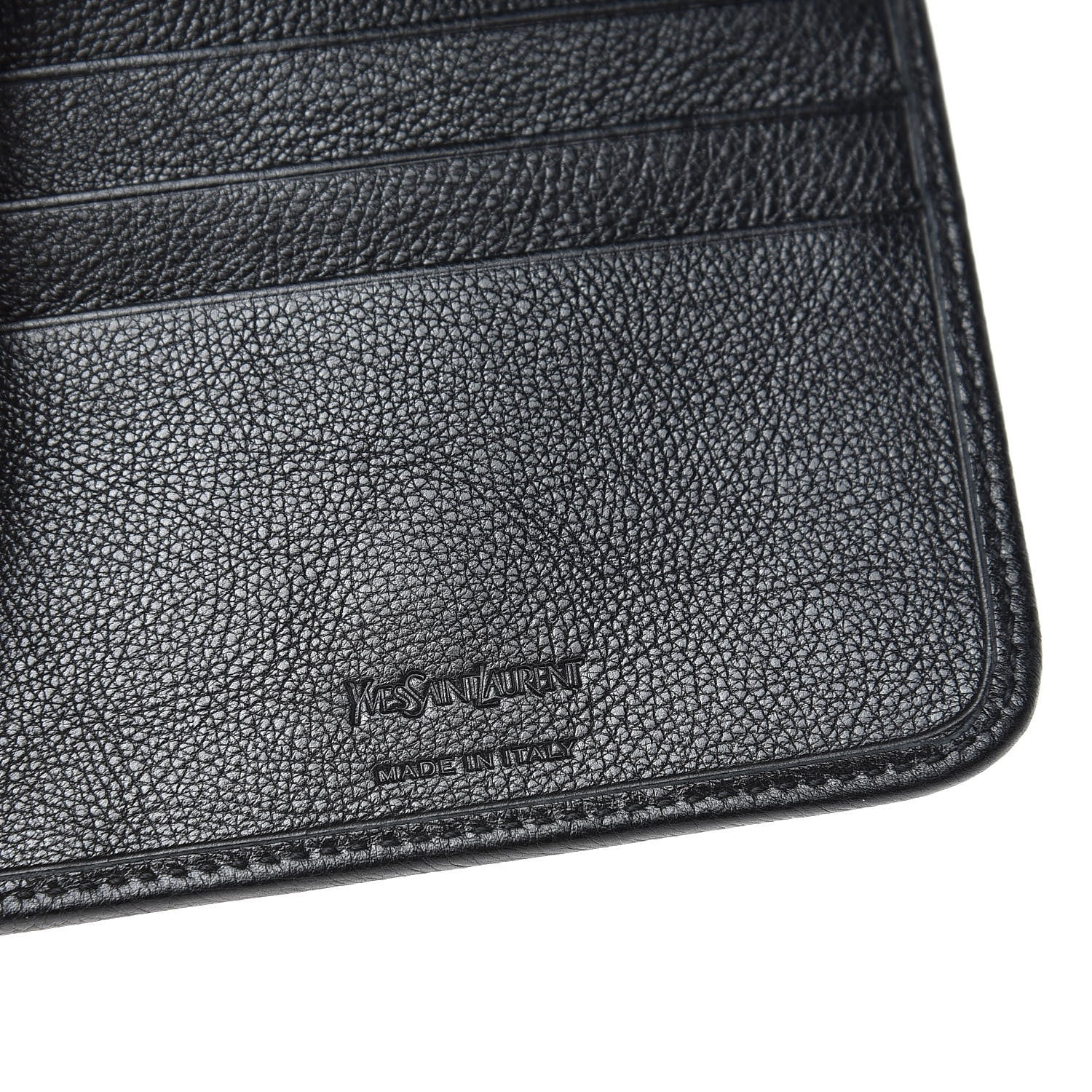 Saint Laurent Calfskin Belle de Jour Zip Around French Wallet Black 6 of 8