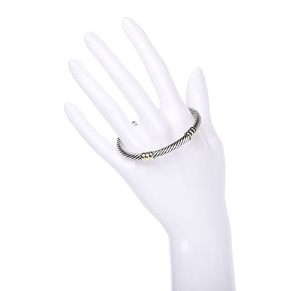 David Yurman Sterling Silver 14K Yellow Gold 5mm Double Station Cable Classics Bracelet 2 of 7