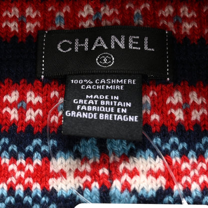 Chanel Cashmere CC Headband Blue Red White Blue Yellow 4 of 4