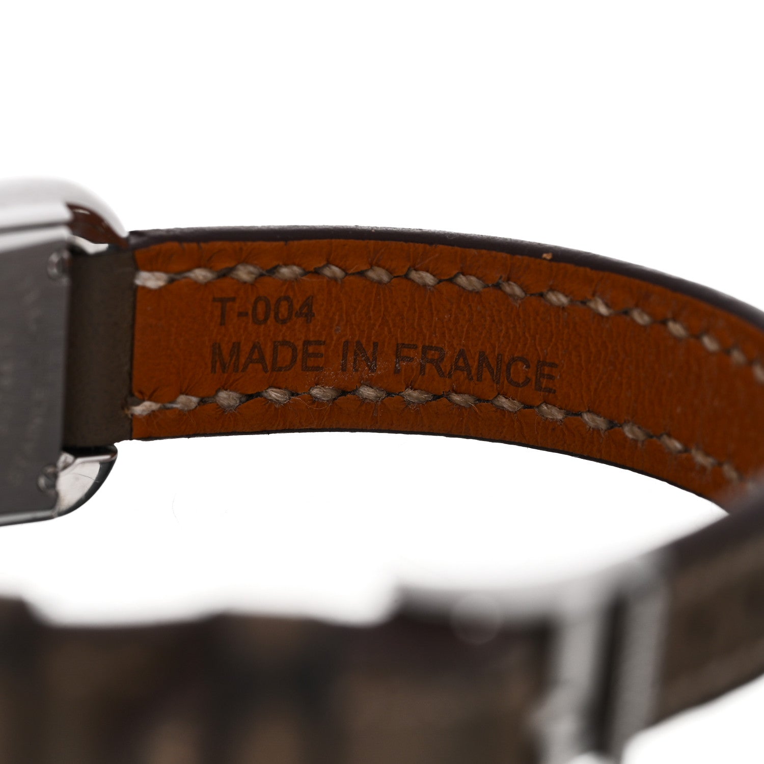 Hermes Stainless Steel Swift Diamond 17mm Nantucket Jete De Diamants Quartz Watch Etoupe 5 of 6