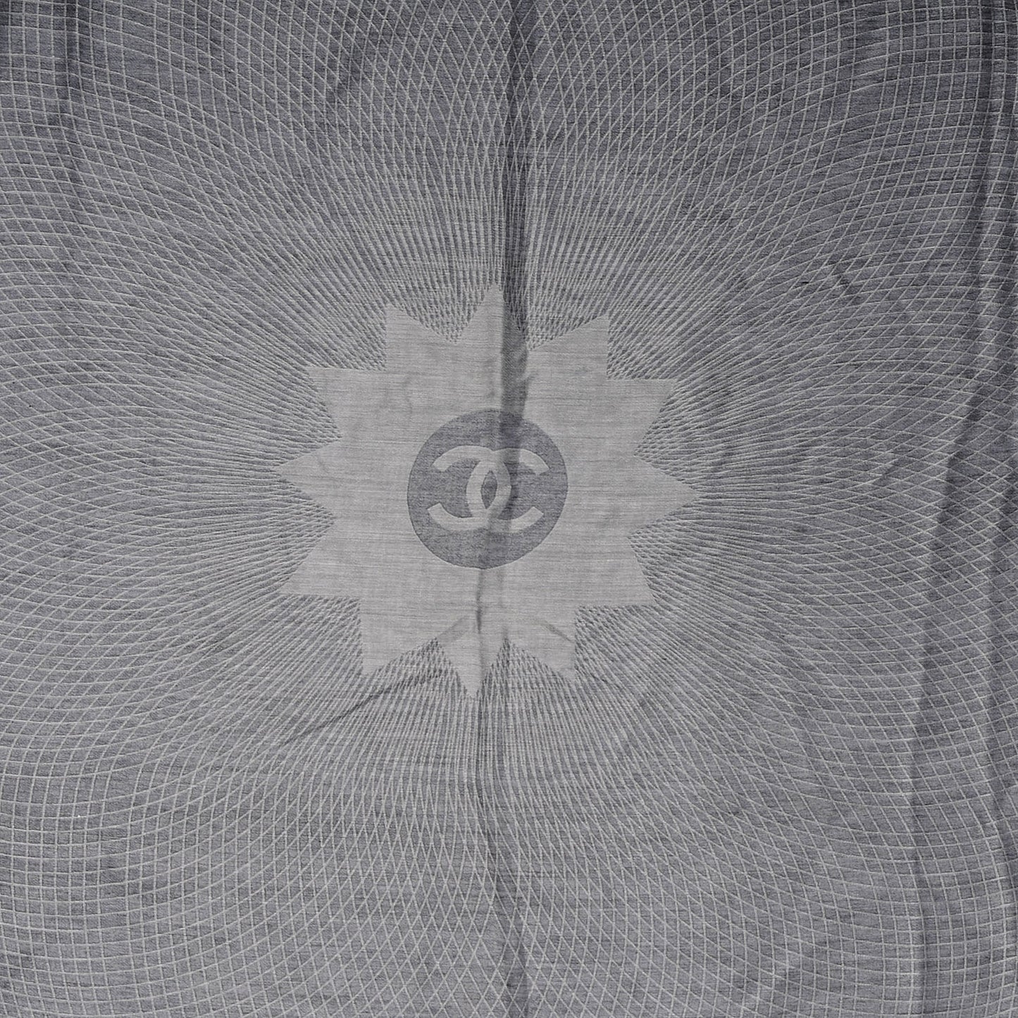 Cashmere Silk Spirograph Scarf Shawl Black White