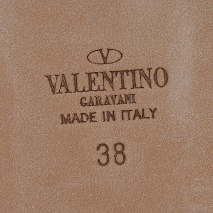 Valentino Garavani Calf Hair Leopard Print Rockstud Rolling Ballerina Flats 38 Champagne Testa di Moro 6 of 8