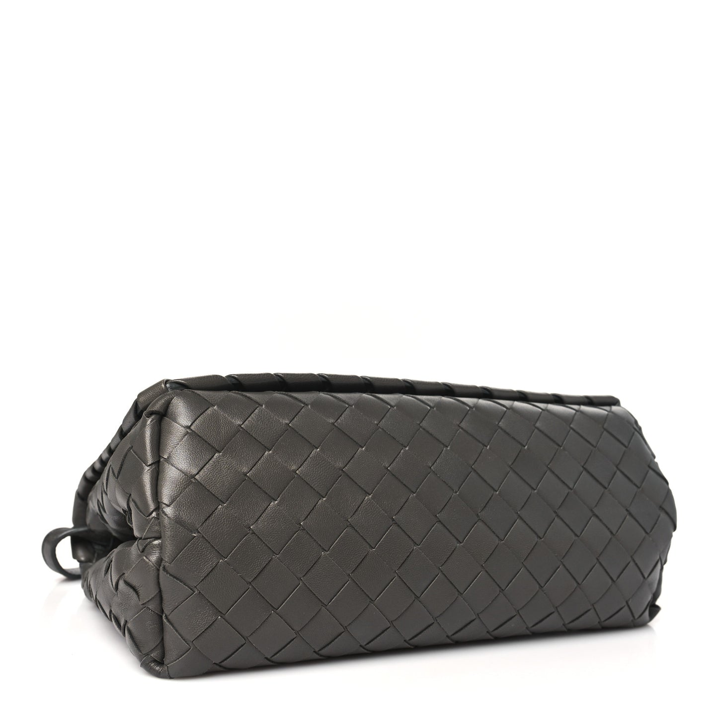 Nappa Intrecciato Crossbody Messenger Flap Light Grey