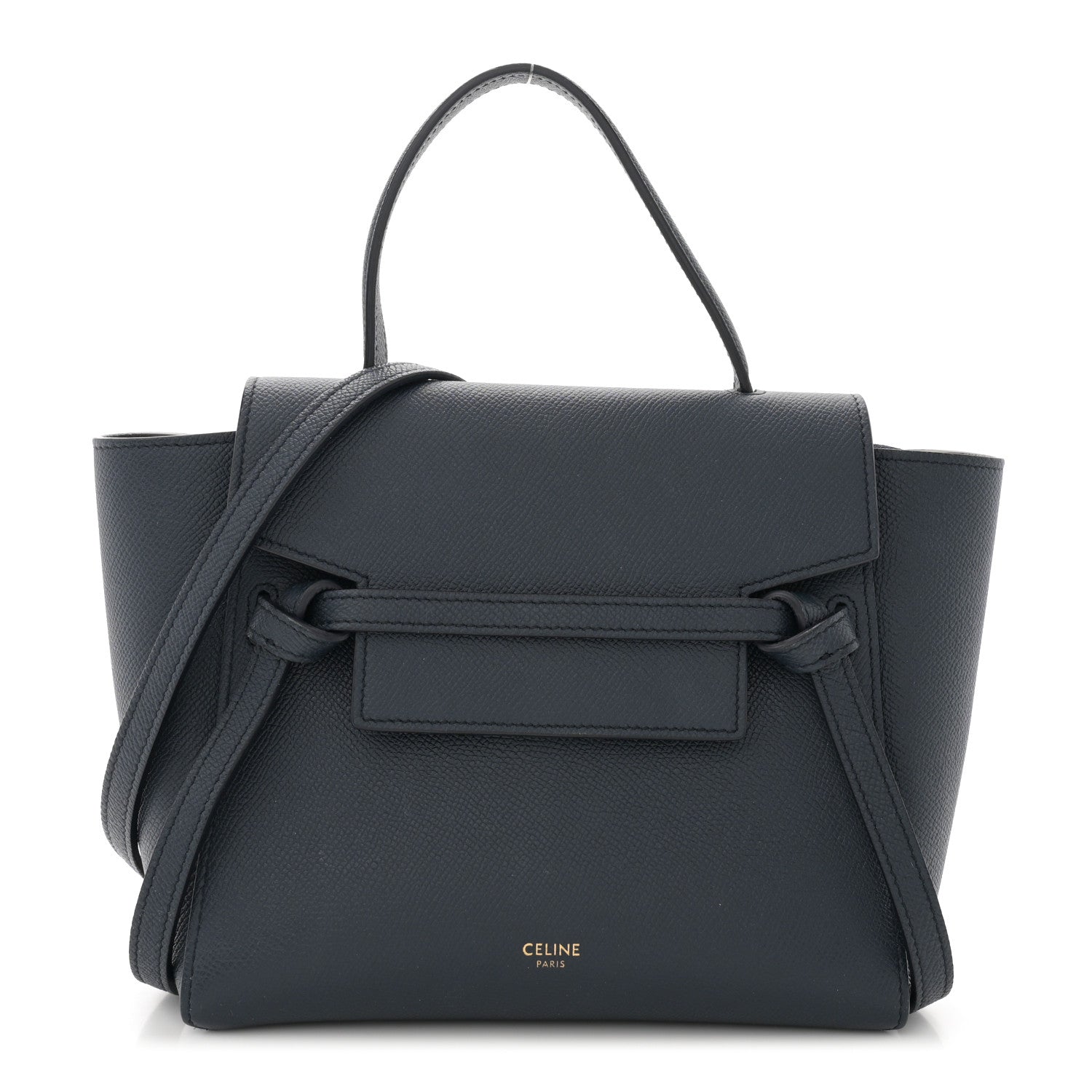 Celine Grained Calfskin Nano Belt Bag Navy 1 of 12