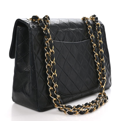 Chanel Lambskin Quilted XL Jumbo Single Flap Black 3 of 11
