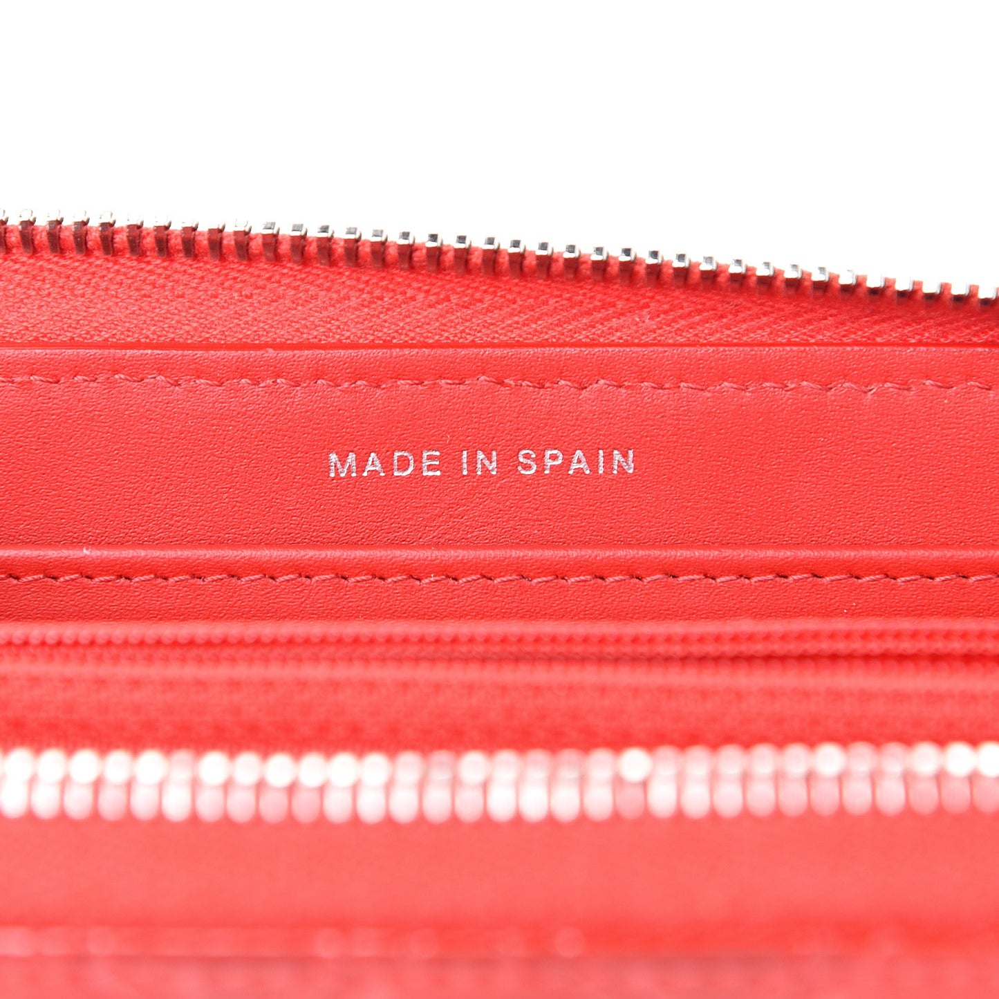 Patent Quilted Double Stitched Zip Around Wallet Red