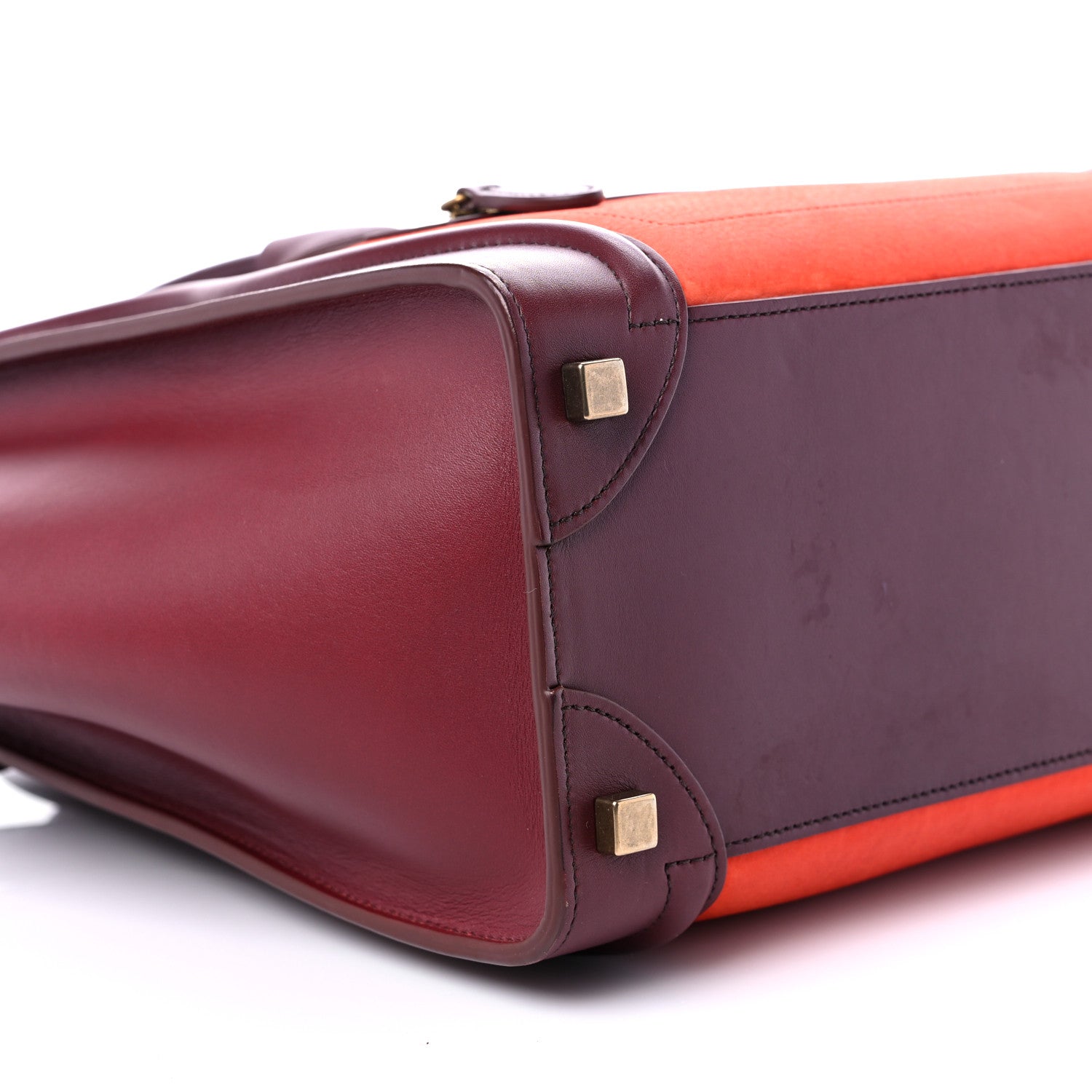 Celine Bullhide Calfskin Micro Bi-Color Luggage Vermillion 7 of 10