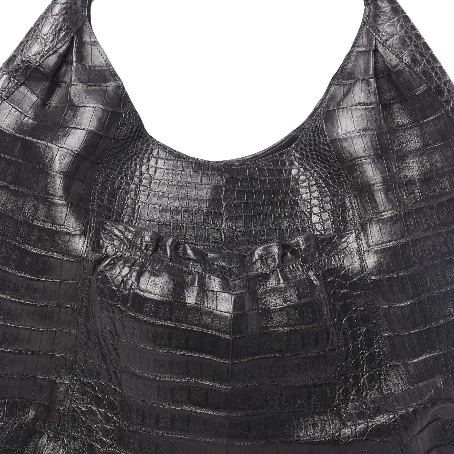 Nancy Gonzalez Crocodile Hobo Grey 10 of 10