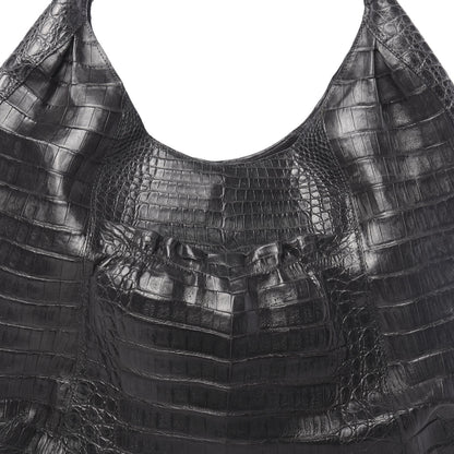 Nancy Gonzalez Crocodile Hobo Grey 10 of 10