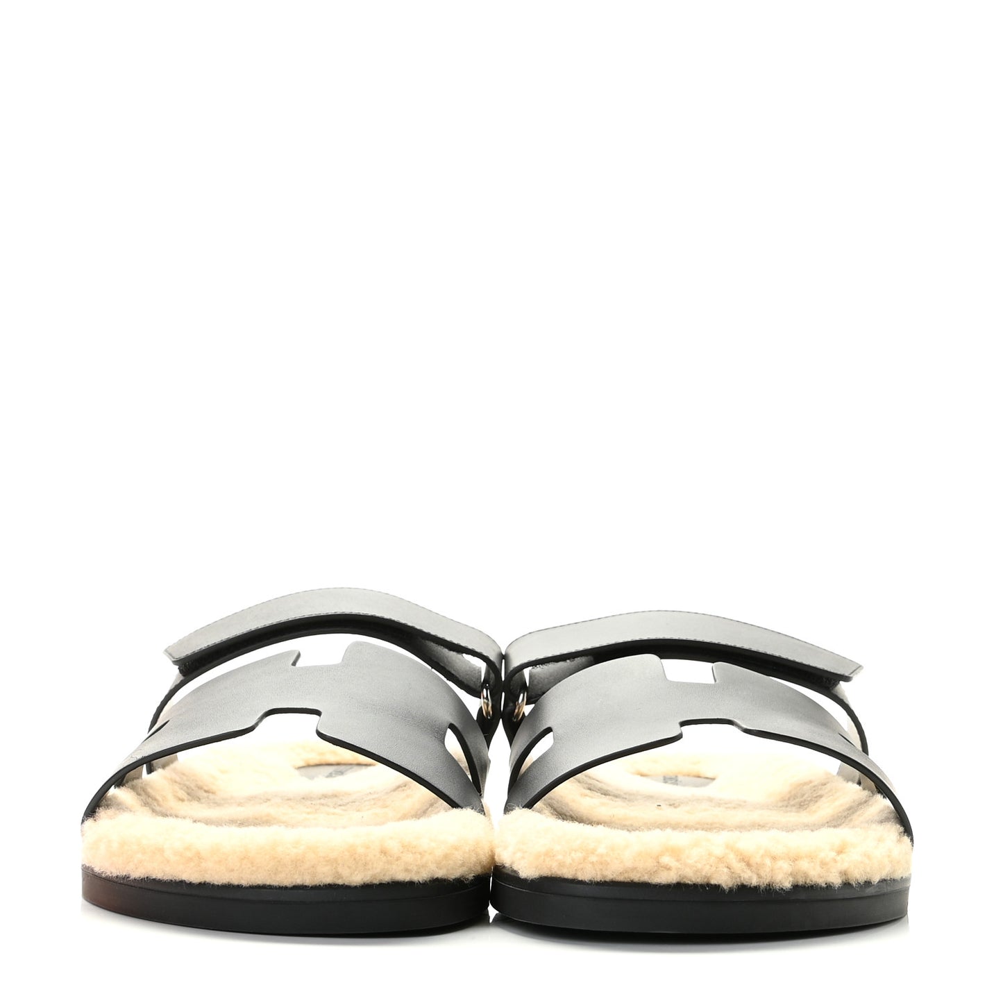 Veau Indios Woolskin Mens Chypre Sandals 43 Black Ecru