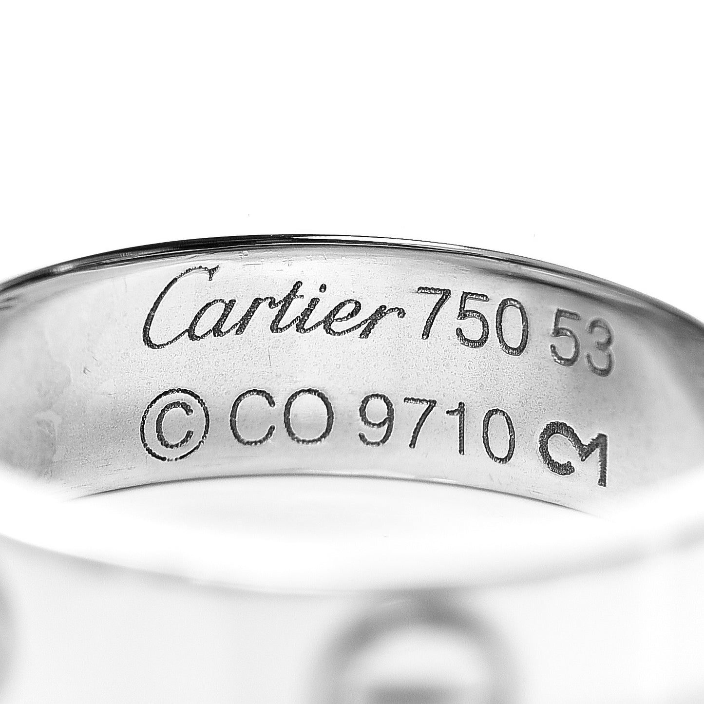 18K White Gold 5.5mm LOVE Ring 53 6.5