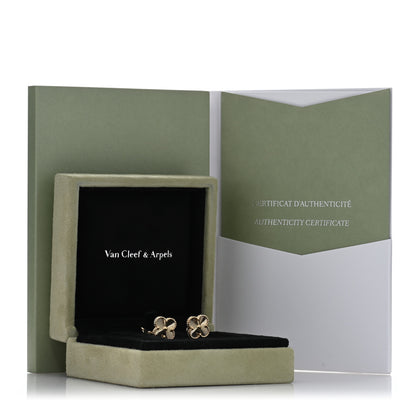Van Cleef & Arpels 18K Yellow Gold Guilloche Vintage Alhambra Earrings 5 of 5
