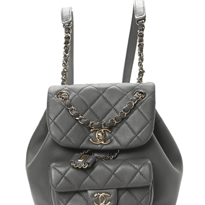 Chanel Lambskin Quilted Small Duma Drawstring Backpack Grey 8 of 10