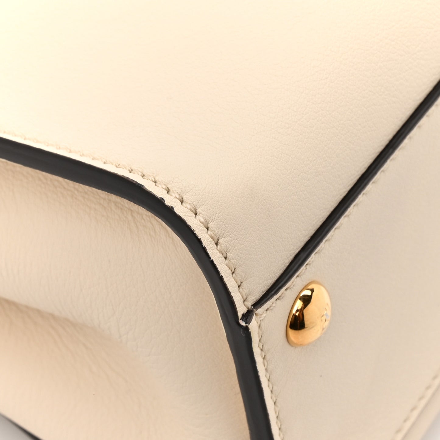 Vitello Seta Suede FF Mini Peekaboo Iconic Satchel Uovo Sigaro Marrone