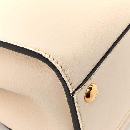 Fendi Vitello Seta Suede FF Mini Peekaboo Iconic Satchel Uovo Sigaro Marrone 12 of 14