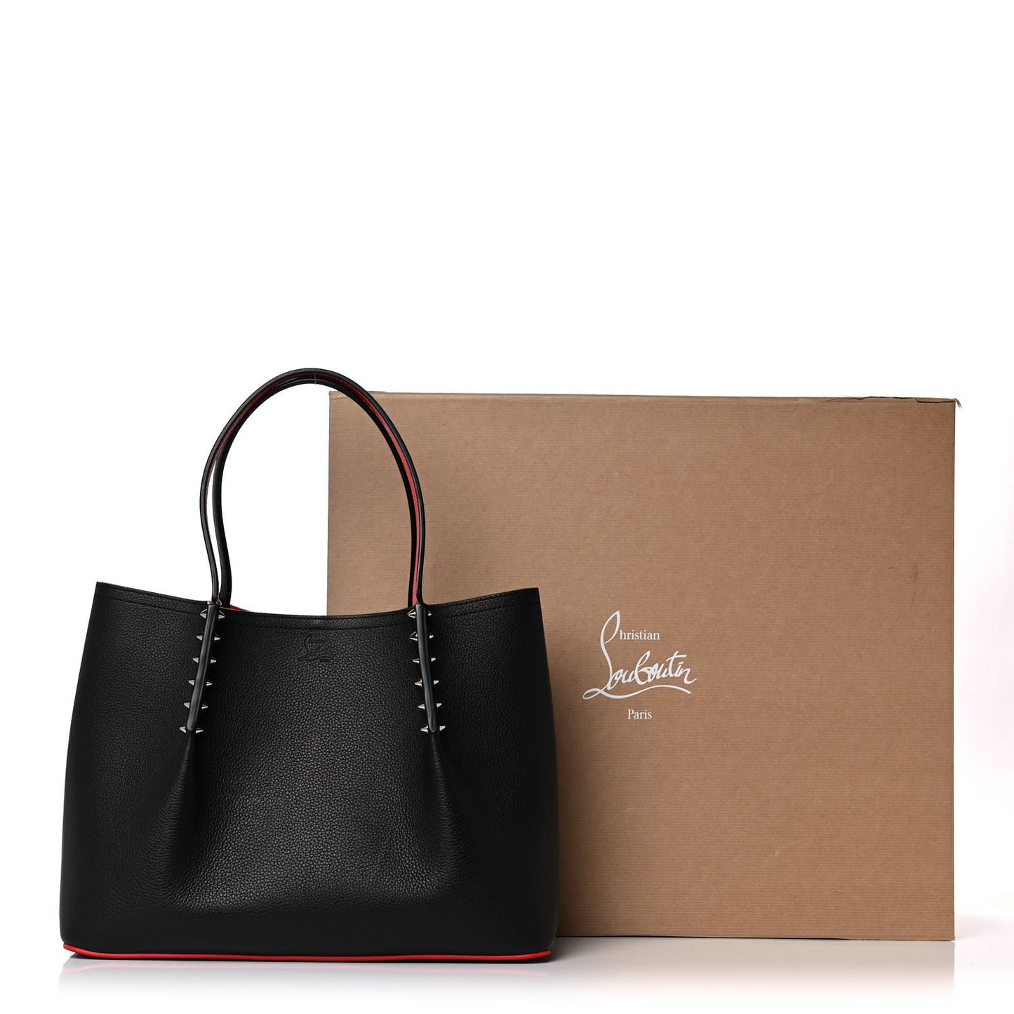 Calfskin Spiked Small Cabarock Shopper Tote Black