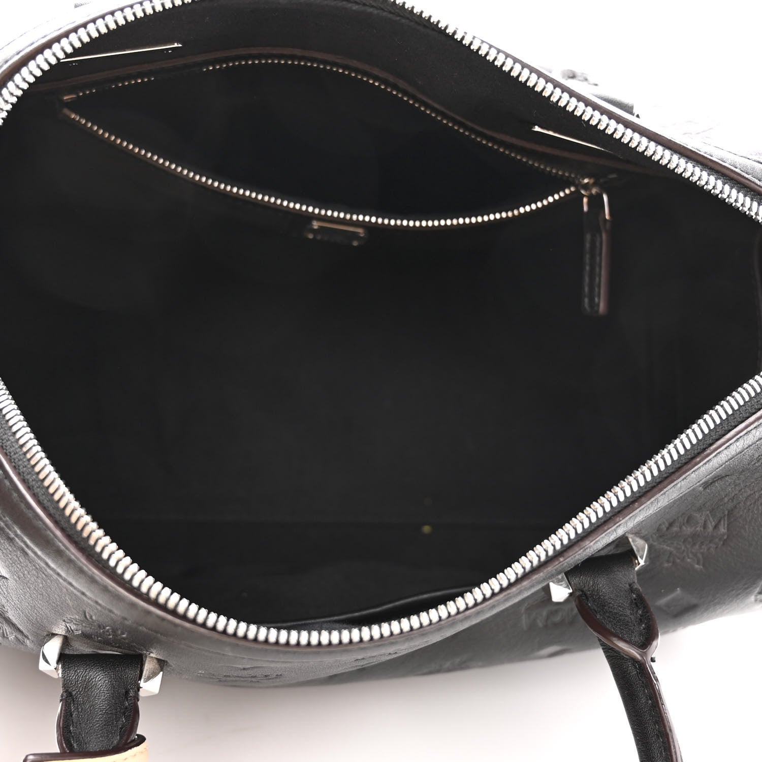 MCM Calfskin Ottomar Monogram Essential Boston Bag Black 5 of 9