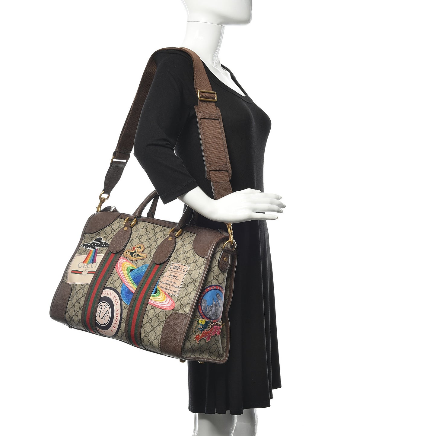Soft GG Supreme Monogram Courrier Medium Duffle Bag Beige New Acero Multicolor