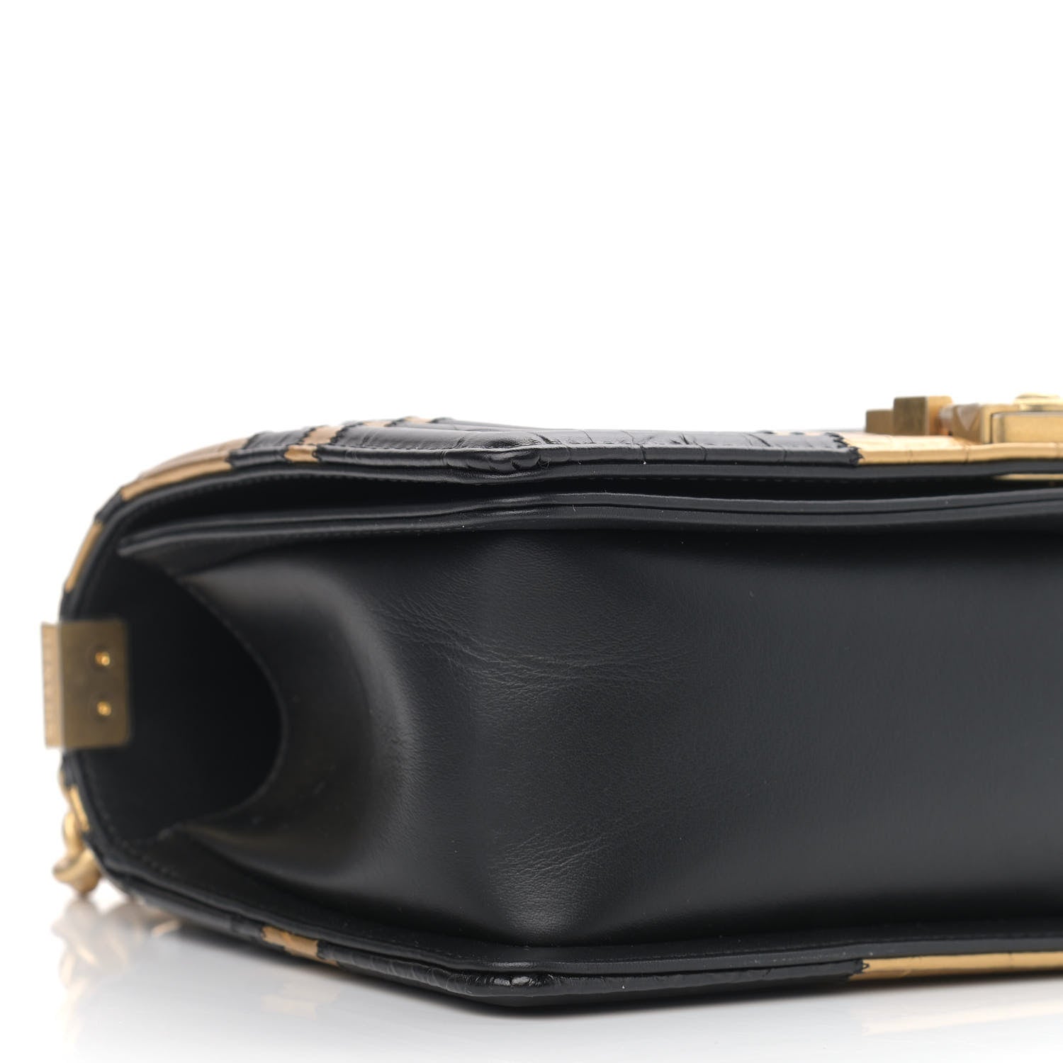 Chanel Crocodile Python Calfskin Embossed Medium Boy Flap Black Gold 7 of 8