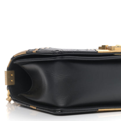 Chanel Crocodile Python Calfskin Embossed Medium Boy Flap Black Gold 7 of 8