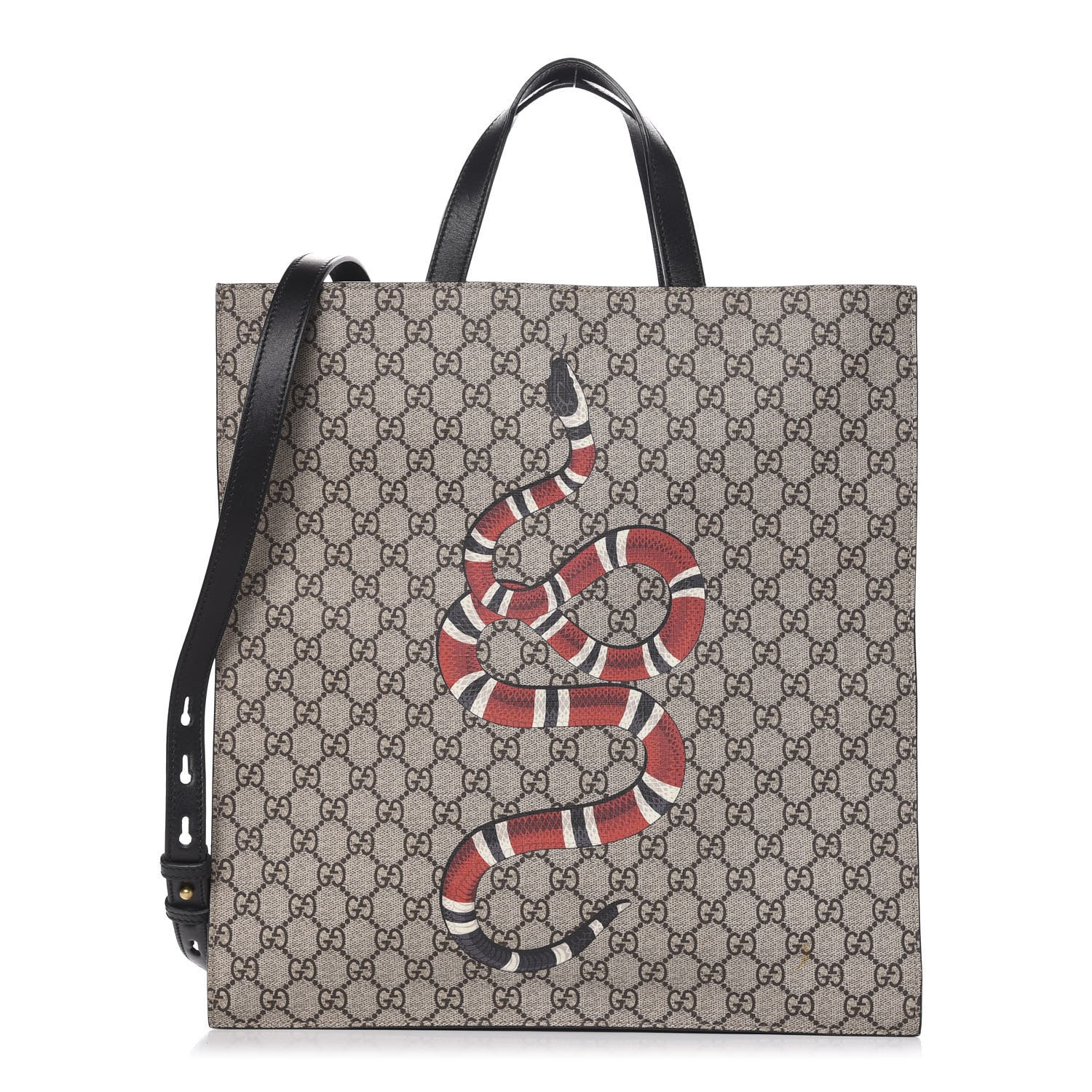 Gucci Soft GG Supreme Monogram Kingsnake Vertical Tote Black 1 of 11