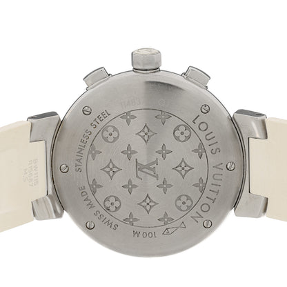 Louis Vuitton Stainless Steel Rubber Mother of Pearl 34mm Tambour Lovely Cup Quartz Watch 4 of 5