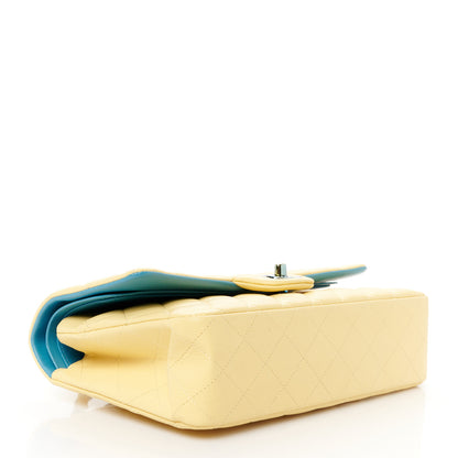 Chanel Lambskin Quilted Medium Double Flap Yellow Blue 4 of 11