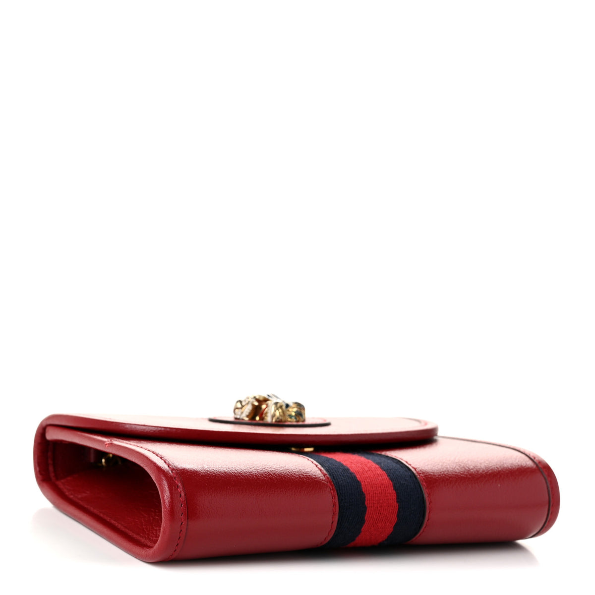 Gucci Textured Calfskin Web Mini Rajah Slim Flap Shoulder Bag Romantic Cherry 4 of 11