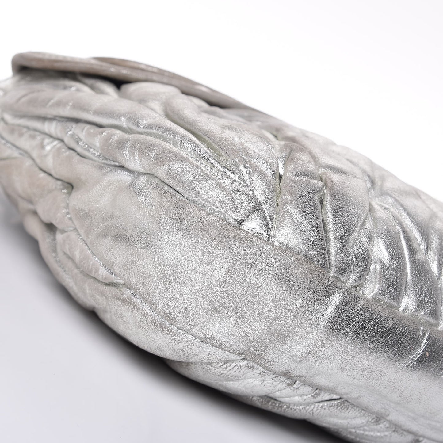 Metallic Nappa Matelasse Coffer Silver