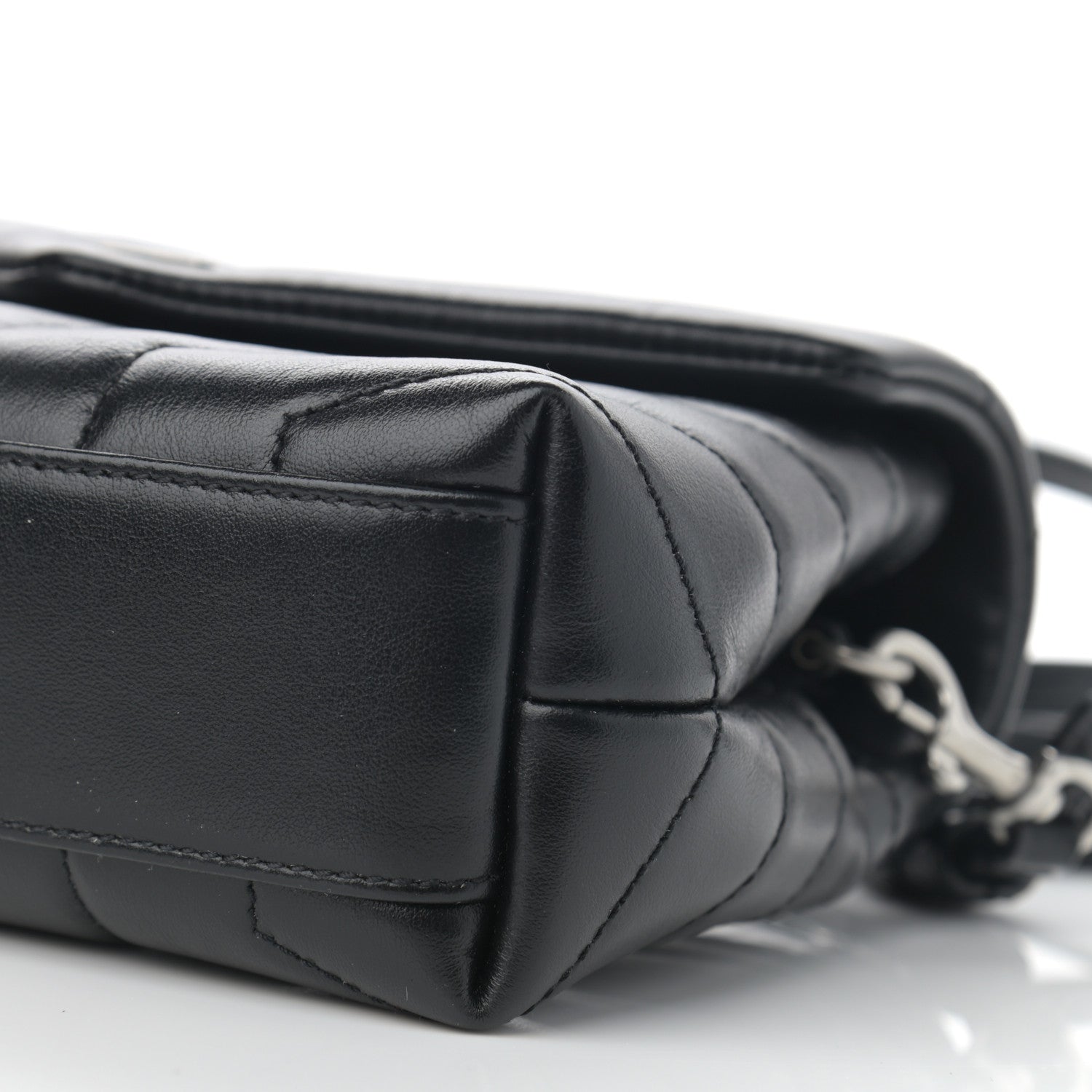 Saint Laurent Calfskin Y Quilted Monogram Toy Loulou Crossbody Bag Black 6 of 12