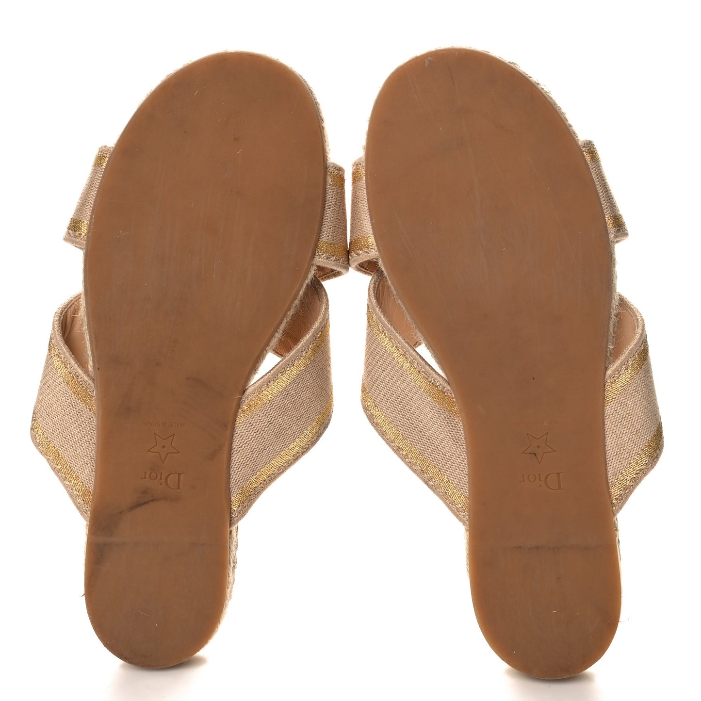 Canvas Embroidered Granville Espadrille Crisscross Flat Slide Sandals 39 Cream
