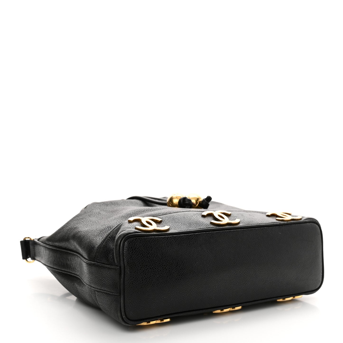 Caviar CC Drawstring Shoulder Bag Black