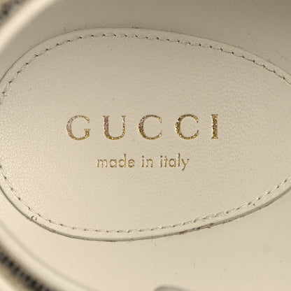 Gucci Canvas Lame Crystal GG Monogram Double G Womens Dad Sandals 37.5 Gardenia Silver Mystic White 9 of 9