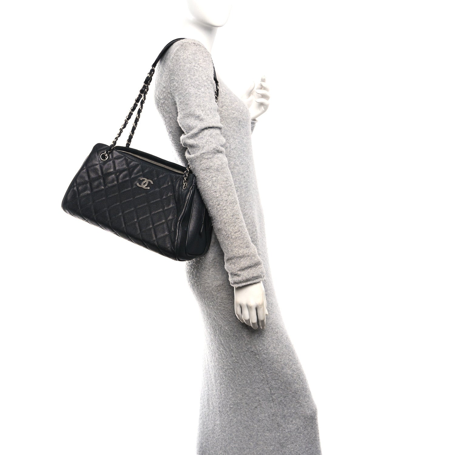 Chanel Caviar Quilted Bijoux Chain Shopping Tote Black 3 of 21